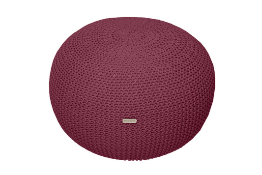 Knitted Pouffe - Ruby